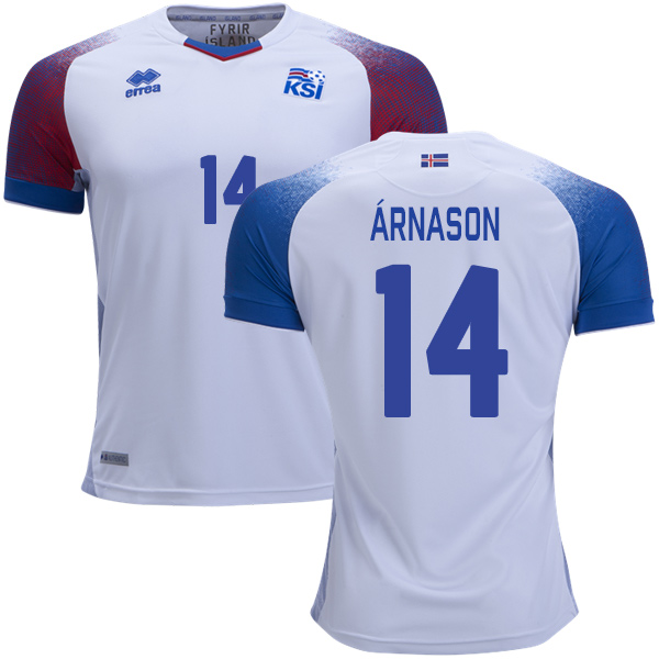 Iceland #14 Arnason Away Soccer Country Jersey